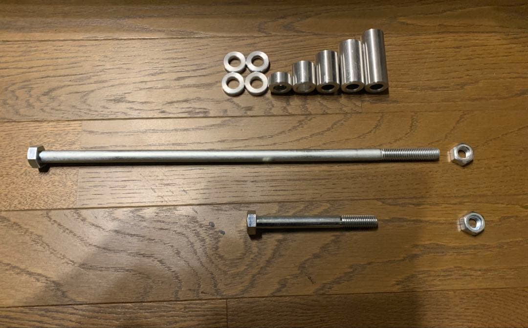 直吊りフレーム+リアハブ変換スペーサー+スパイクフレームキャップ　セット