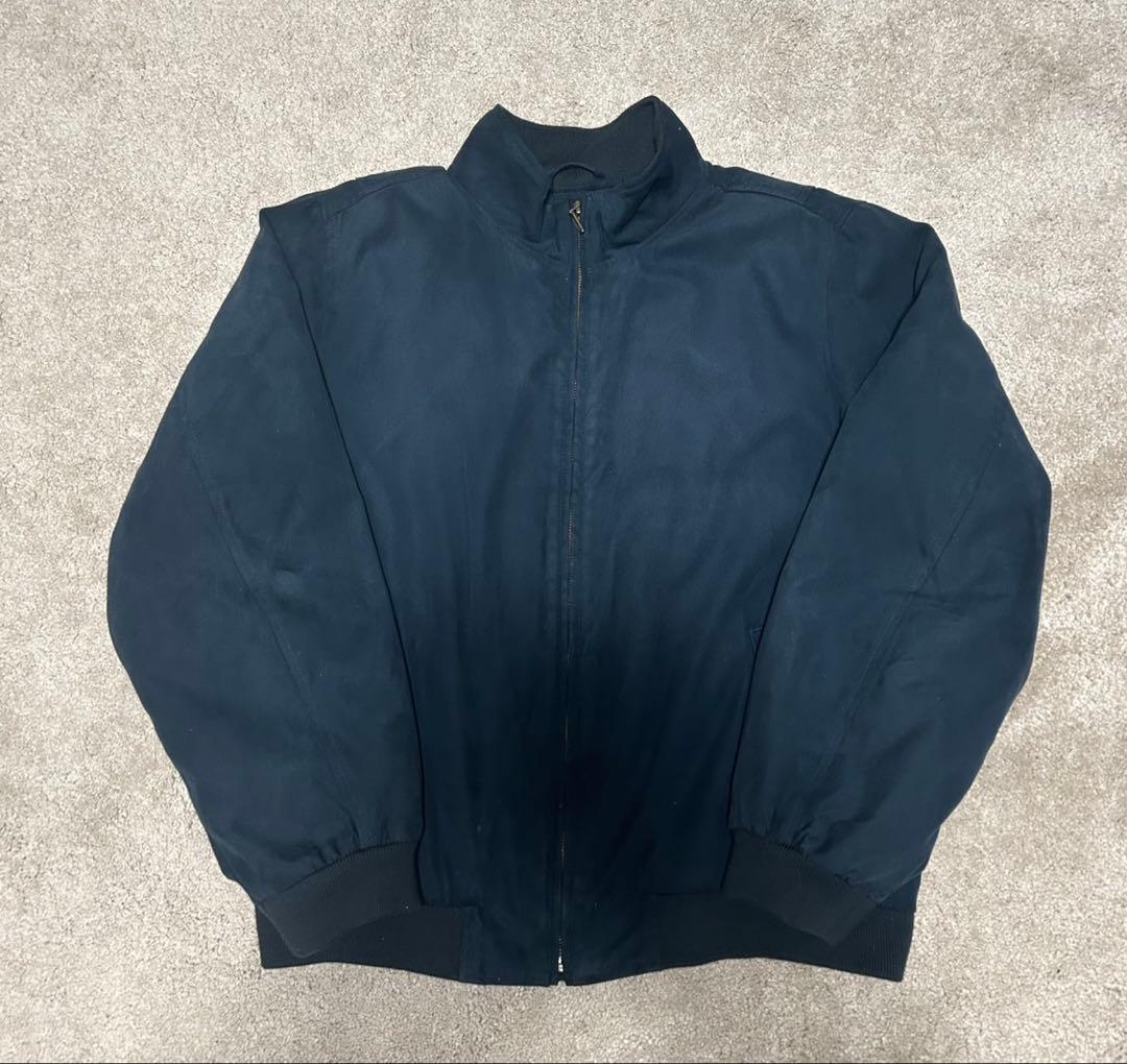 さ*つ様 エルエルビーン　スイングトップ　スエード　ネイビー　裏地チェック　美品