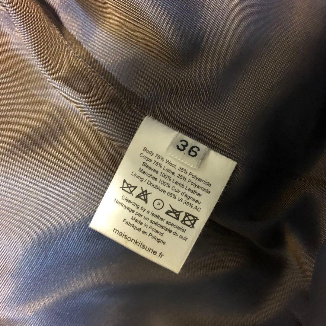 Maison Kitsune メゾンキツネ レザー切替 スタジャン型 コート