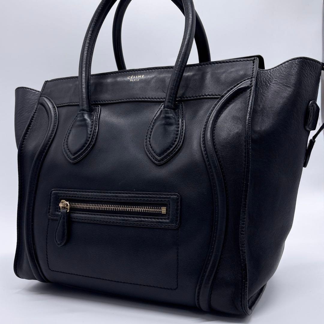 CELINE セリーヌハンドバッグ ラゲージ ミニショッパー レザー ブラック