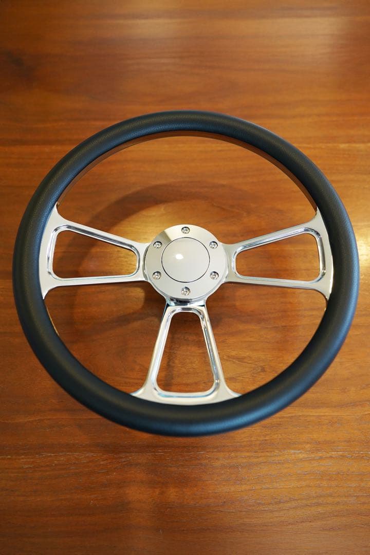 【早い者勝ち】クロムステアリング 14インチ USDM JDM ビレット