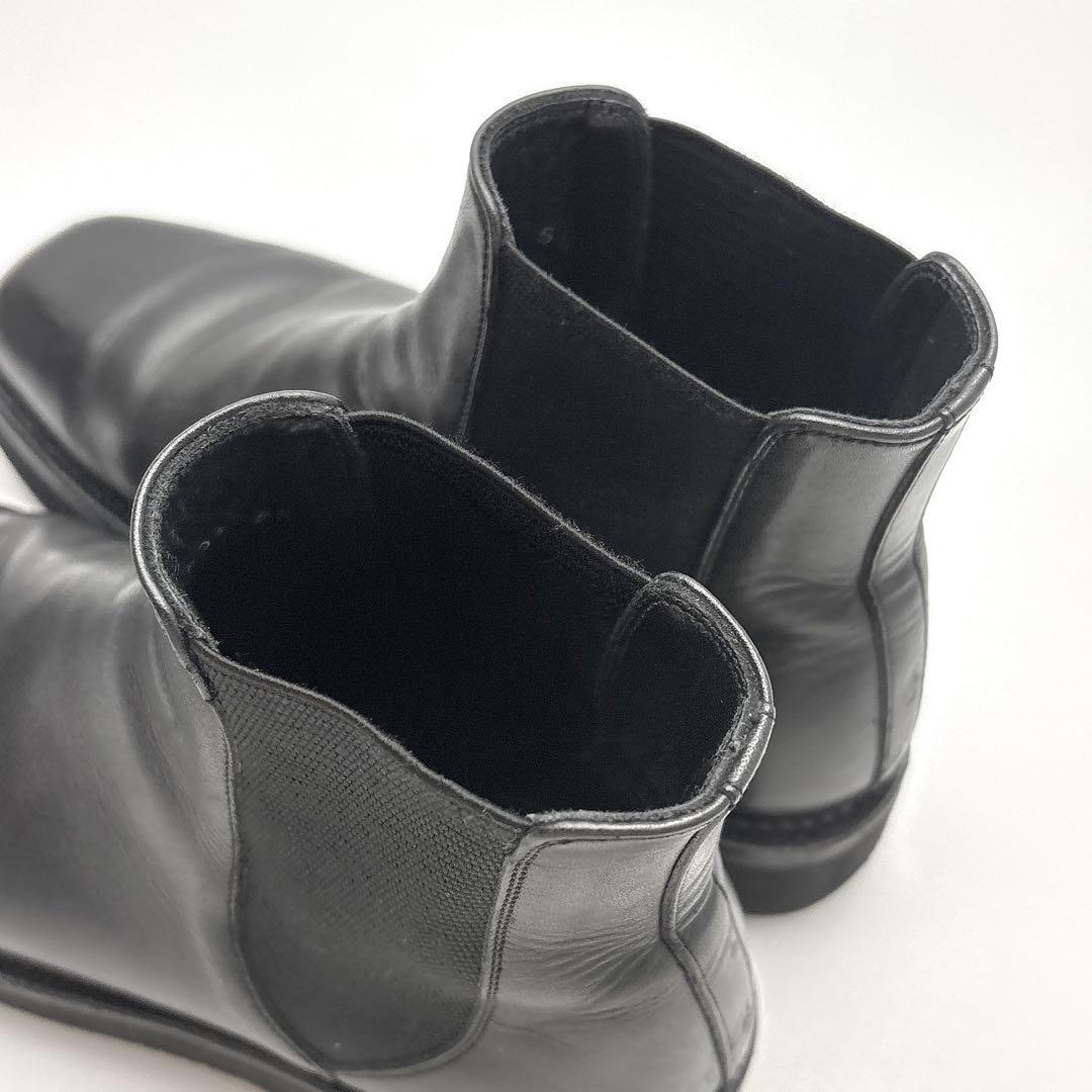 オーラリー　レザースクエアブーツ　サイドゴアブーツ　２３ｃｍ　ブラック