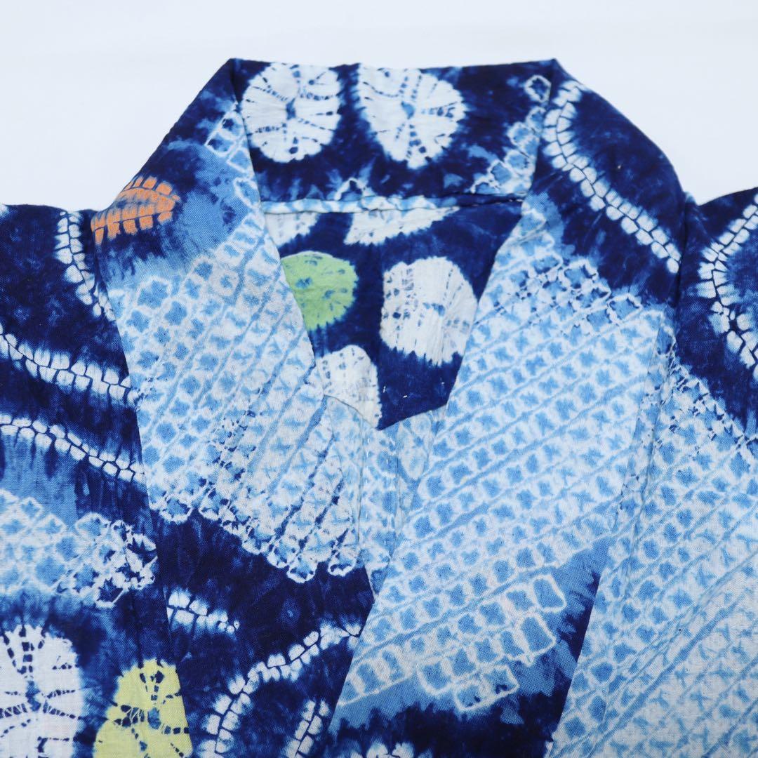 おかか【有松鳴海絞り】花模様◆木綿◆浴衣⑤