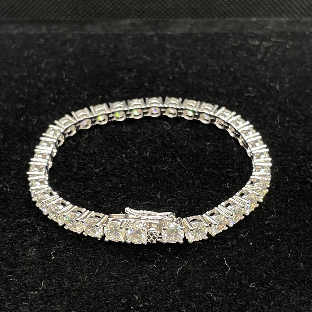 【1点限り】モアサナイトブレスレット 5ミリ 17cm　【5BS17】