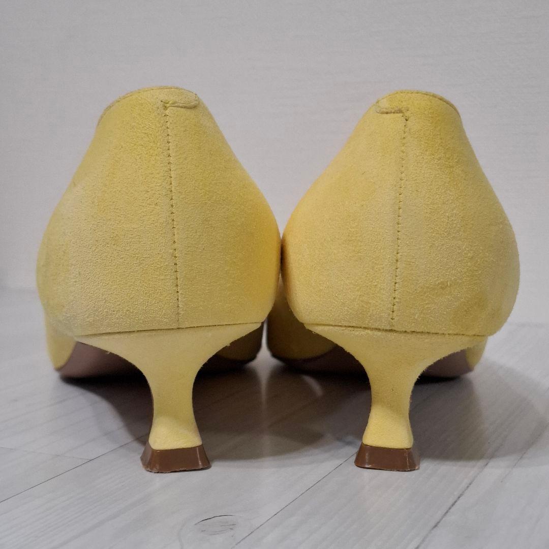 PELLICO ペリーコ スクエアトゥパンプス 25cm イエロー4cm美品