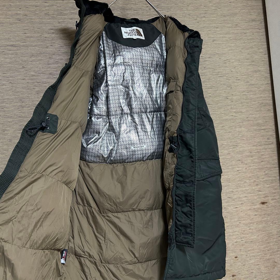 【ノースフェイス】ダウンジャケット モッズコート　MA1　刺繍　カーキーC5
