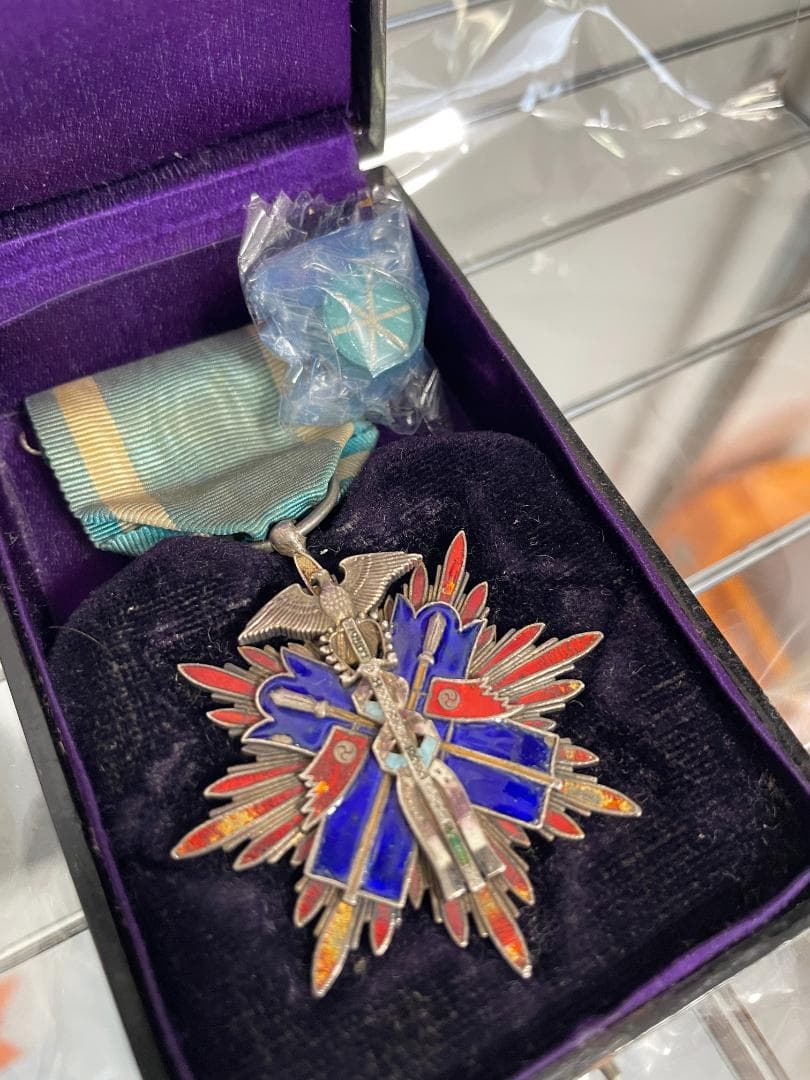 明治期 功五級金鵄章 旧日本軍 勲章 略綬 共箱付き 美品