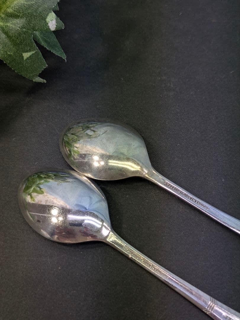 スターリングシルバー イギリス 1972年 ティースプーン 刻印入り 2本セット