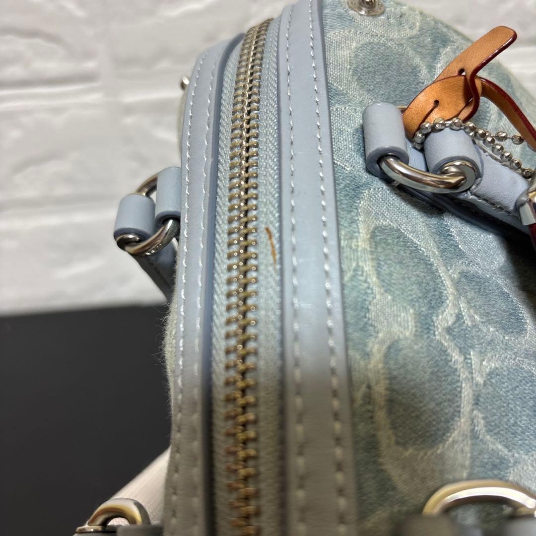 【美品】 COACH ルビー サッチェル 18 シグネチャー デニム ショルダー