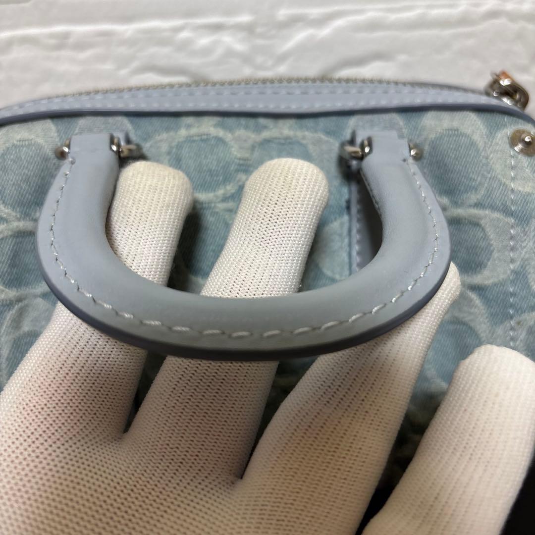 【美品】 COACH ルビー サッチェル 18 シグネチャー デニム ショルダー