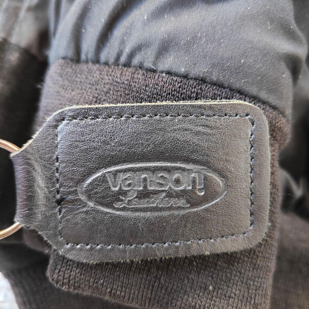 VANSON 9TJV クロスボーン　バックドロップ別注　スエードレザー　黒