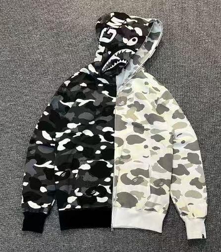 A Bathing Ape グローインザダーク迷彩 シャークフードパーカー