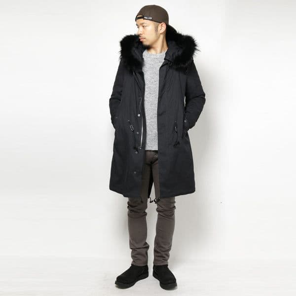 ATTACHMENT M-51　コットンオックスモッズコート　ネイビー　サイズ2