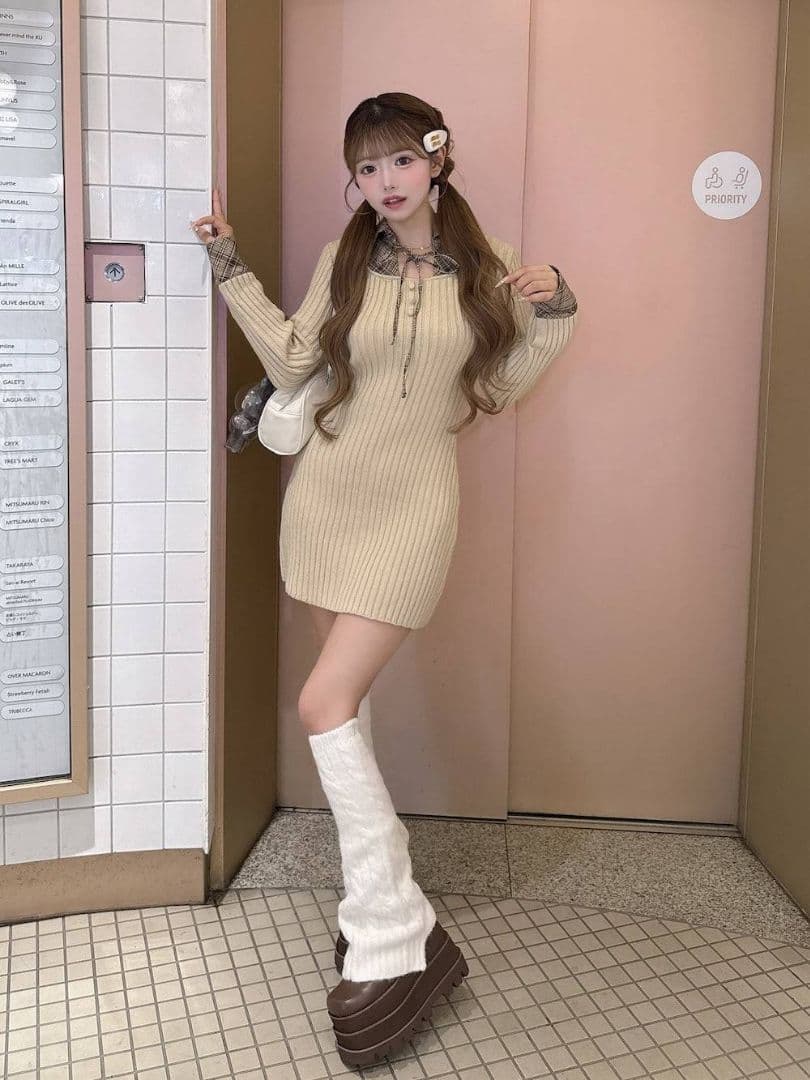 ダーリッチ ルーズリブニットレッグウォーマー 新品タグ付き F