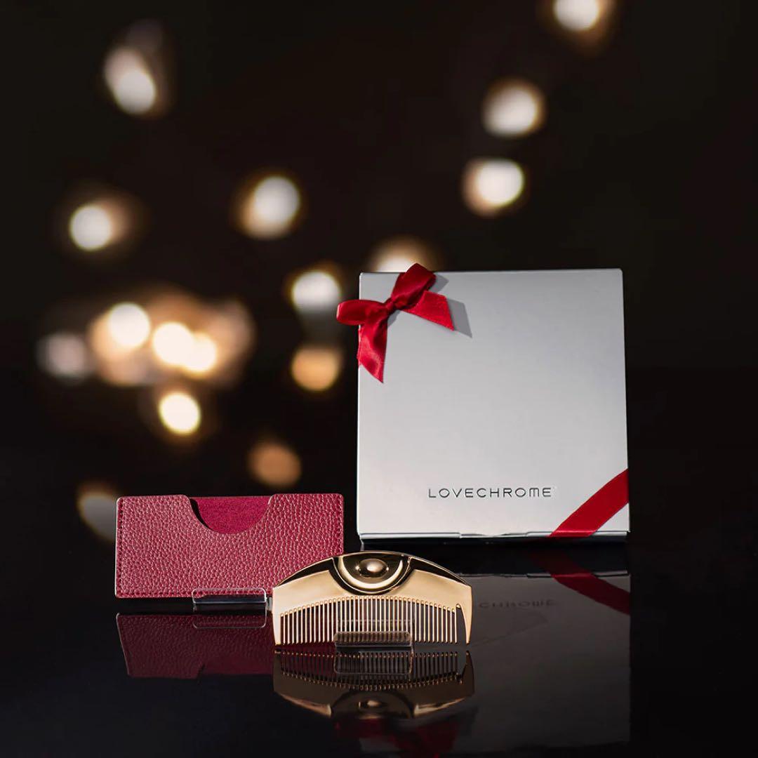 LOVECHROME ゴールド コーム レザーケース付き
