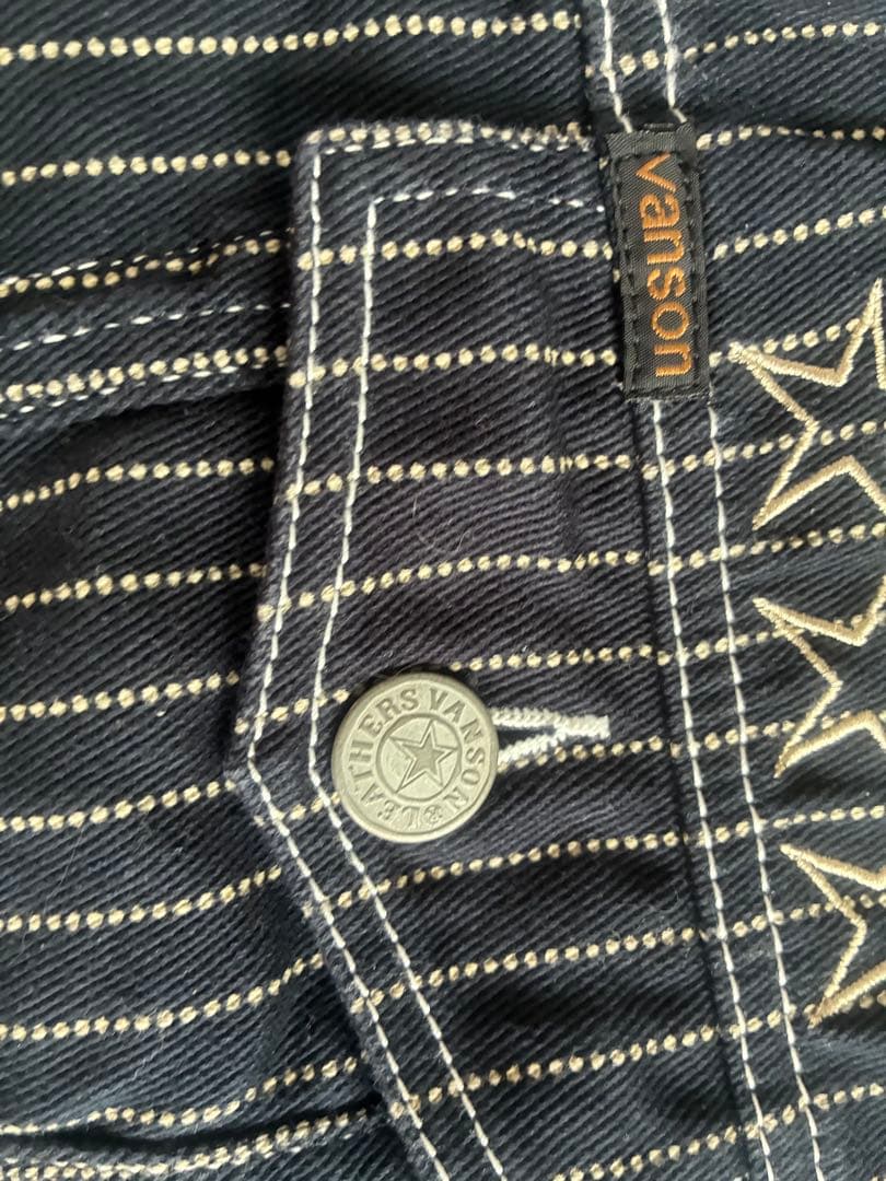 VANSON ストライプオーバーオール