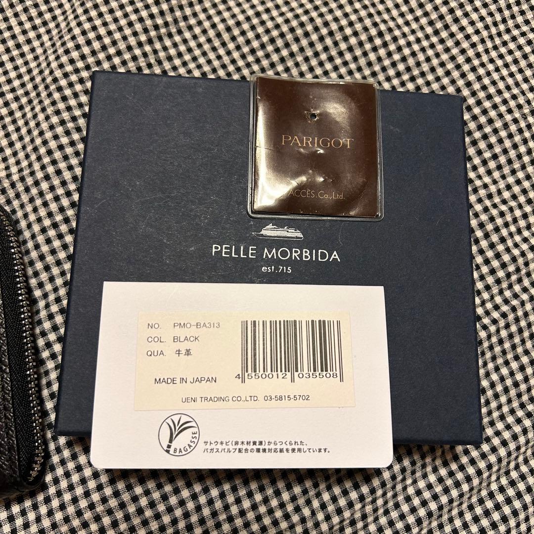 【PELLE MORBIDA】 ブラック 黒 ミニ 財布 L字型  ケース