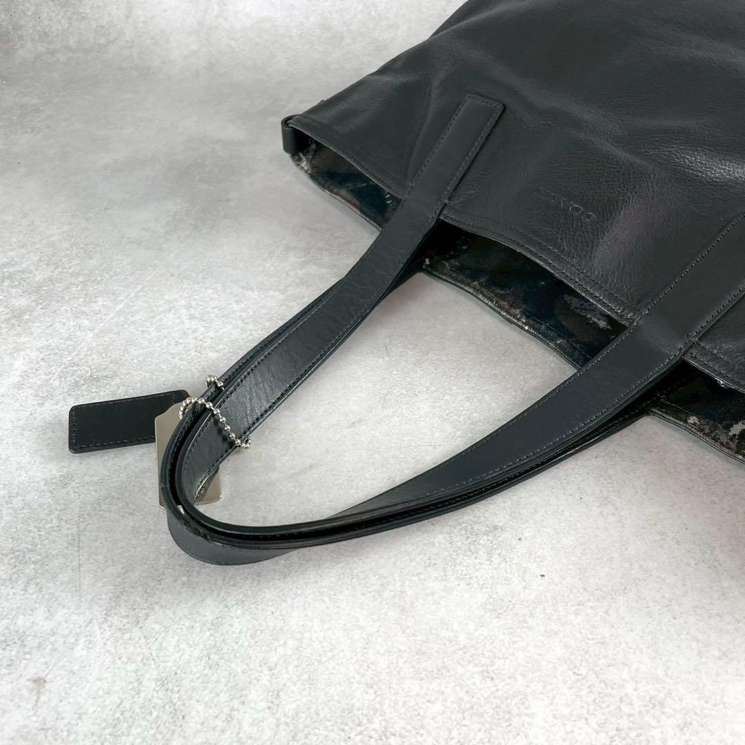 ✨美品✨コーチ　ブリーカー　トートバッグ　リバーシブル　キャンバス×レザー　黒