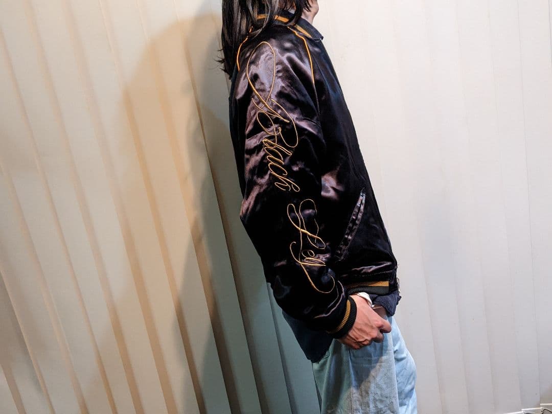 絡繰魂　ONE PIECE　スカジャン　リバーシブル　スーベニアジャケット　　黒