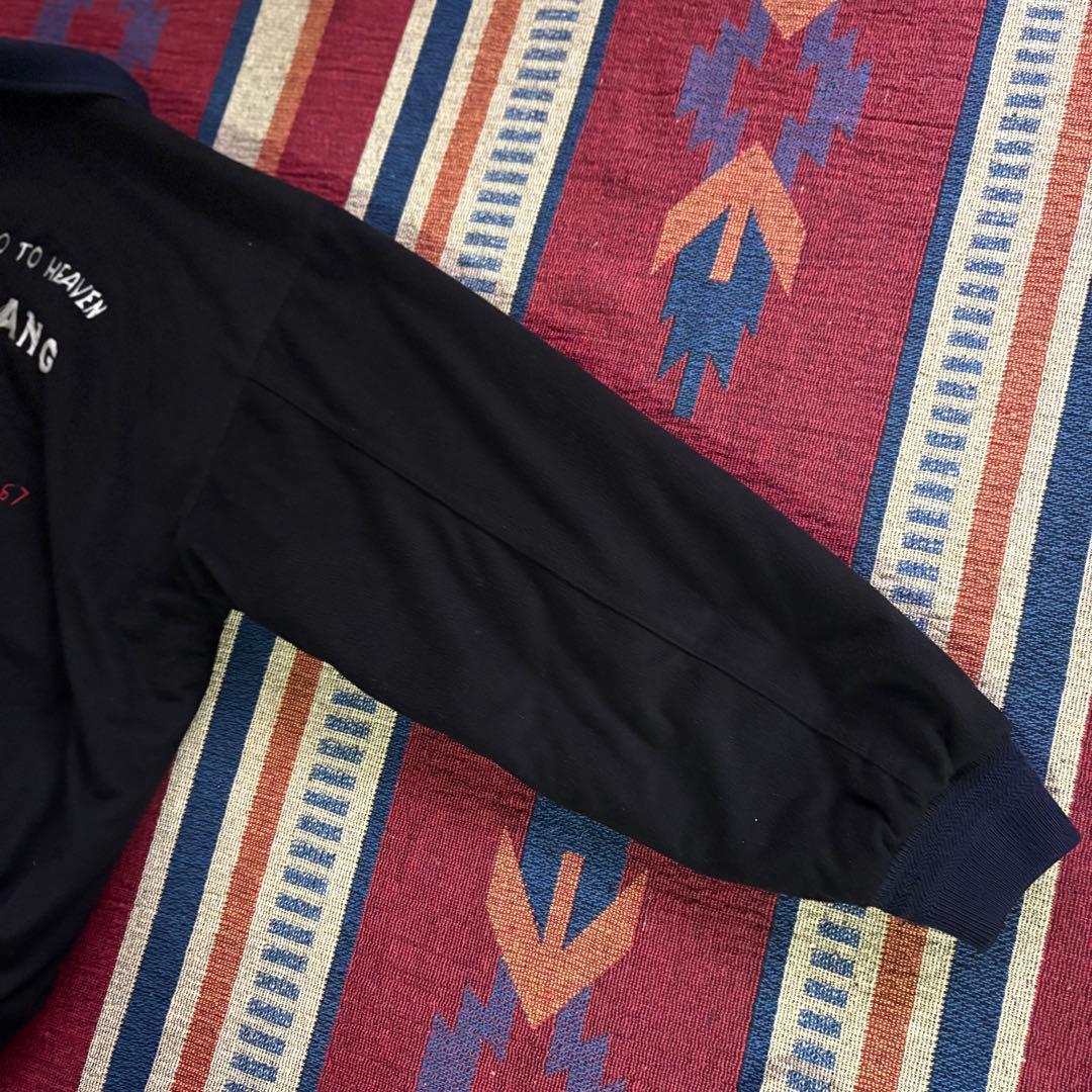 希少L★90sベトジャン【天国と地獄】スーベニアジャケット 刺繍 虎福 地図 黒
