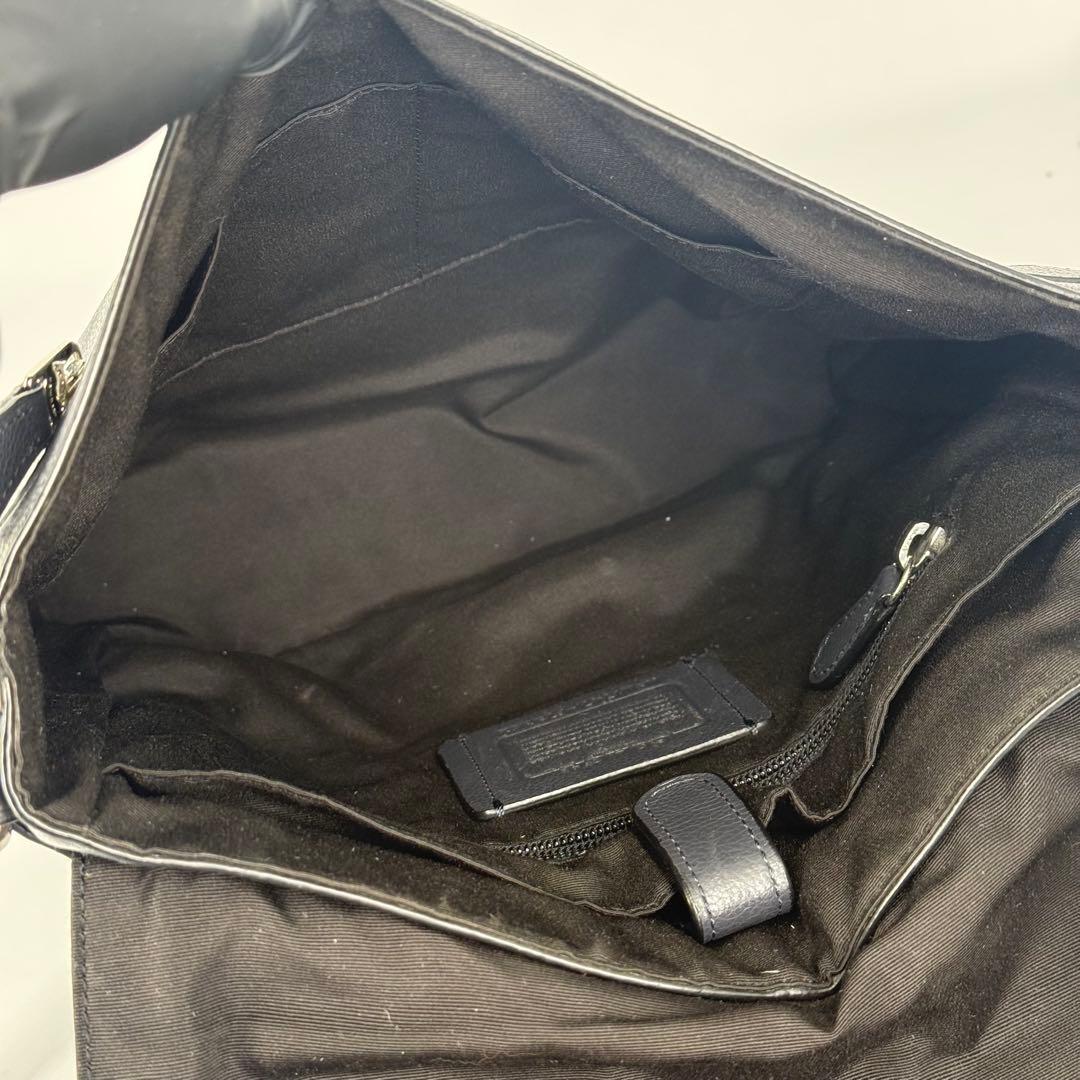 COACHコーチ チャールズ ショルダーバッグ レザー ネイビー紺 F72362