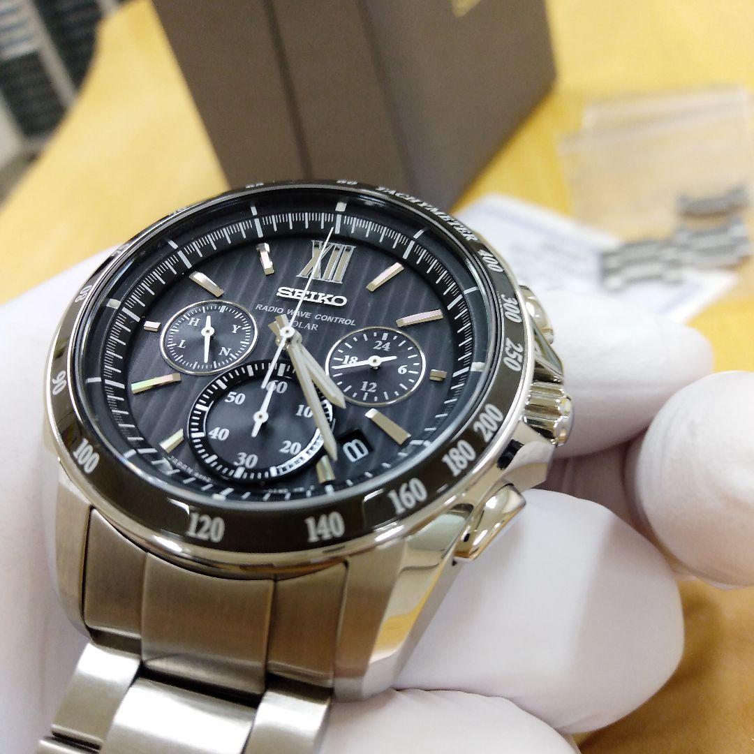 SEIKO ブライツ ソーラー ラジオウエーブ クロノグラフ ブラック 8B82