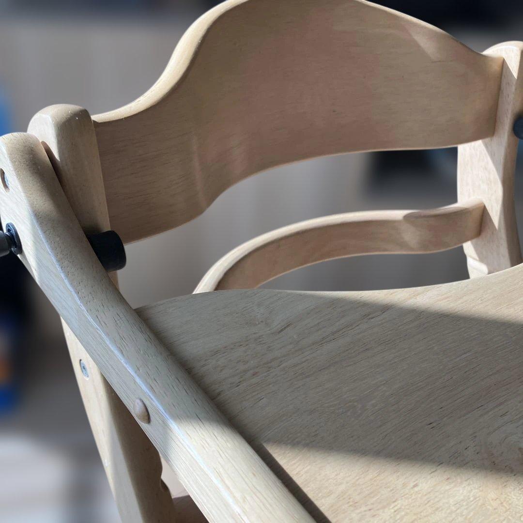 木製ハイチェア 調整可能テーブル付き　大和屋