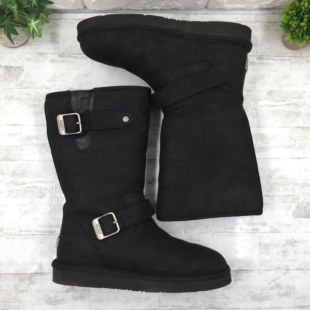 【美品】UGG アグ KENSINGTON エンジニアボアブーツ 黒 23cm