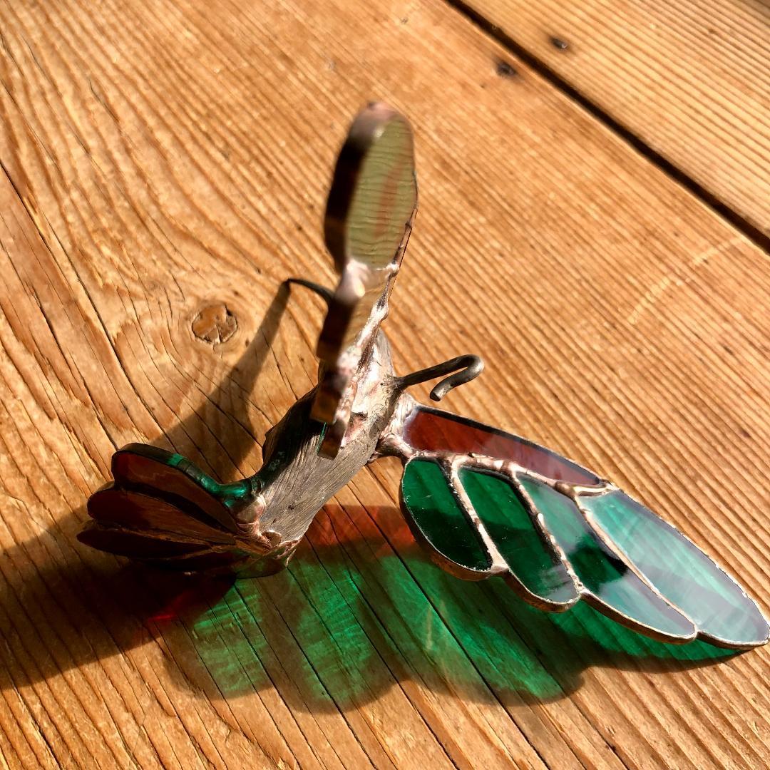 メ*6様 ヴィンテージ　ハチドリ　ハミングバード　アメリカ製　ステンドグラス　オ