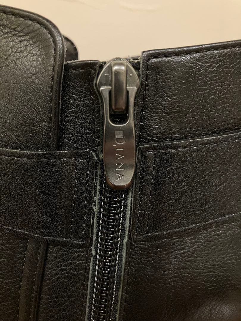 【未使用】DIANA 本革 ショートブーツ ブラック23.5cm WD65380