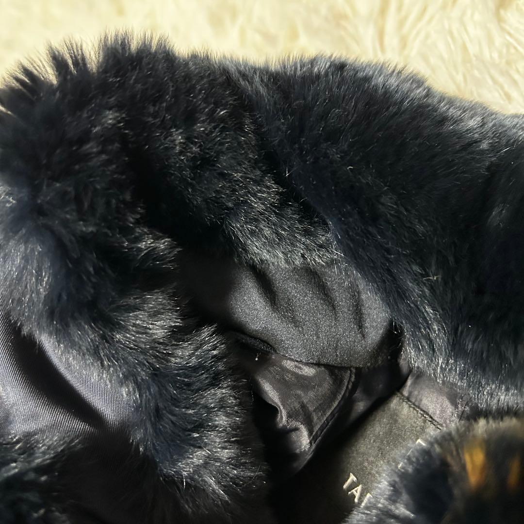 【美品】TAE ASHIDA ダウンコート ブラック ファー襟 M ロング