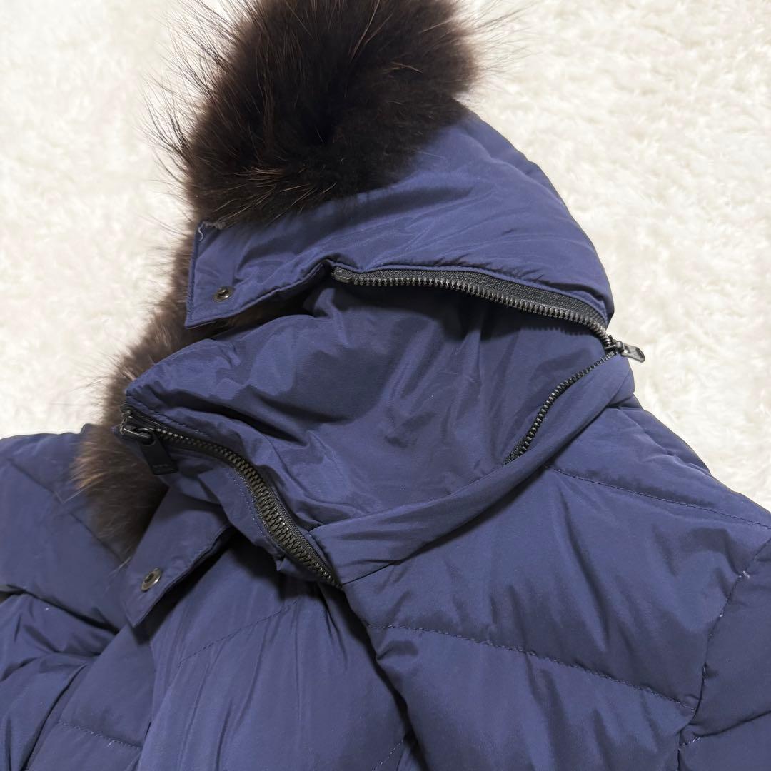 美品 TATRASタトラス セラミカ ダウンコート ラクーン ネイビー