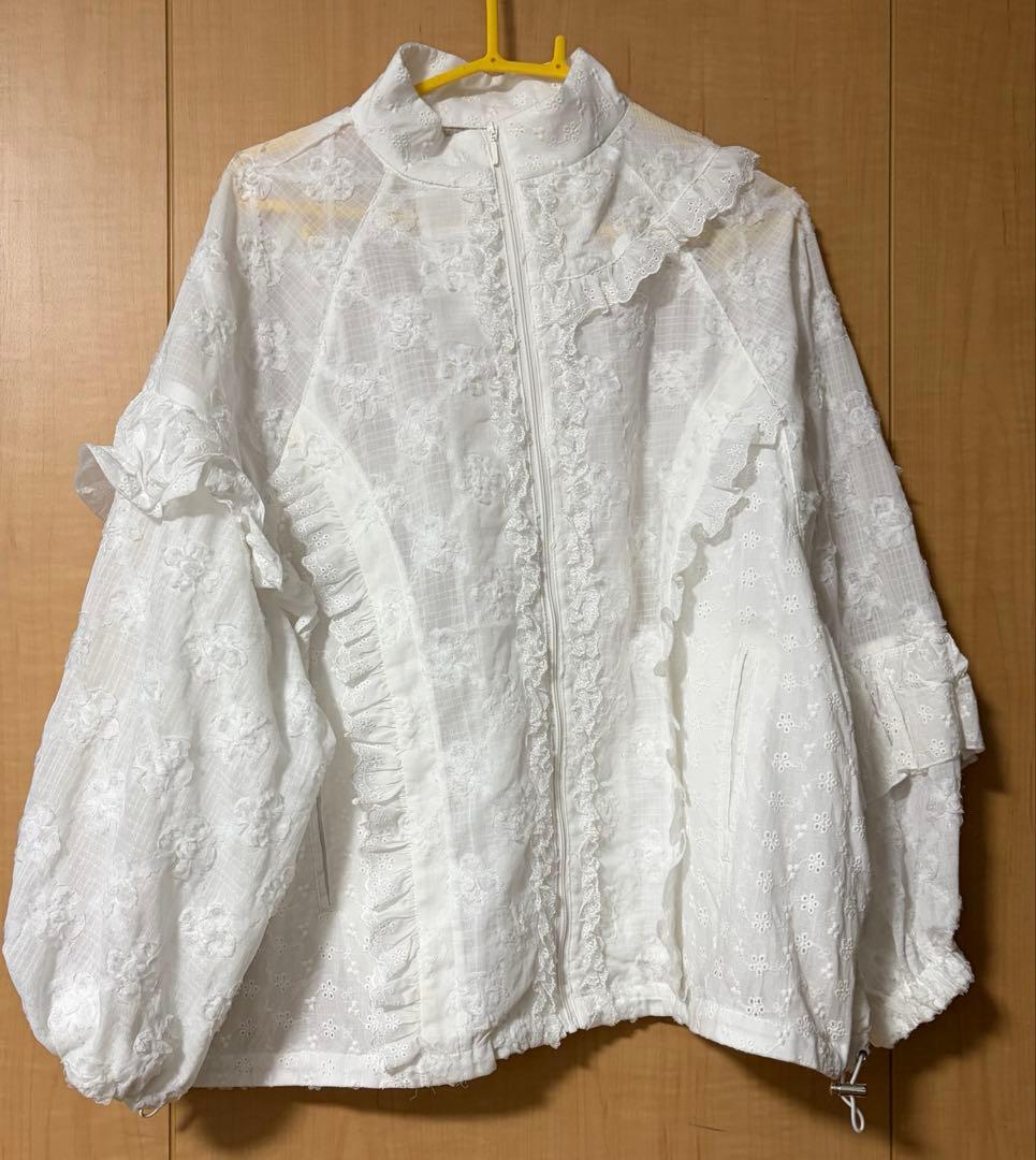 試着のみ　merry jenny flower frill laceブルゾン