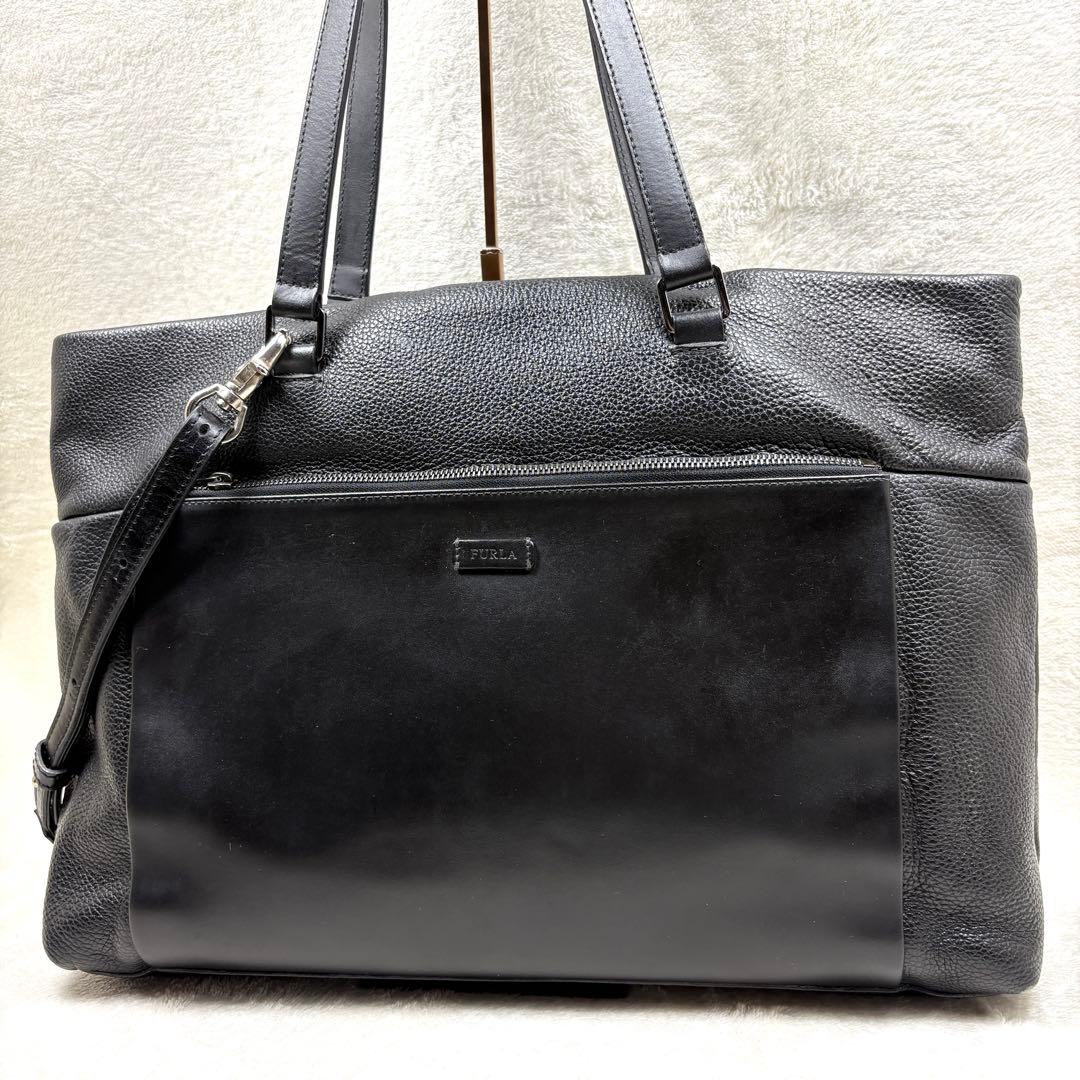 FURLA フルラ トートバッグ 2WAY オールレザー ブラック A4