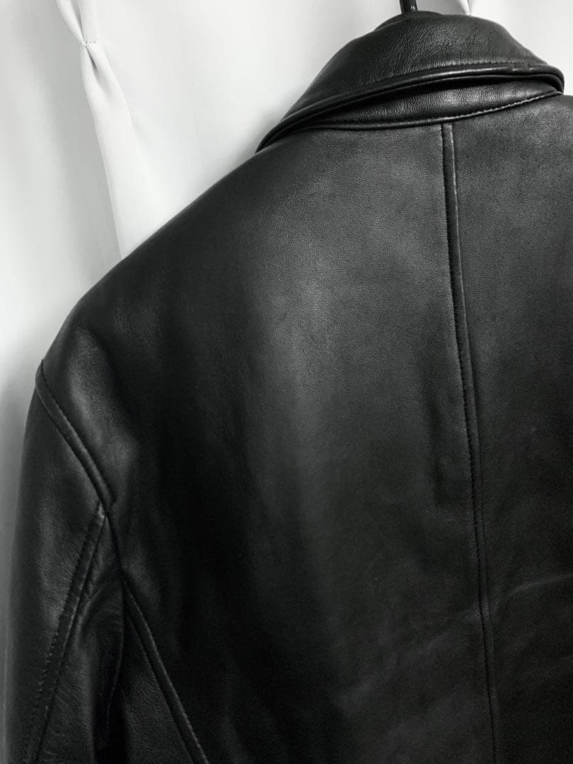 Mサイズ◎NANO UNIVERSE シープレザー 名作 シングルライダース 黒