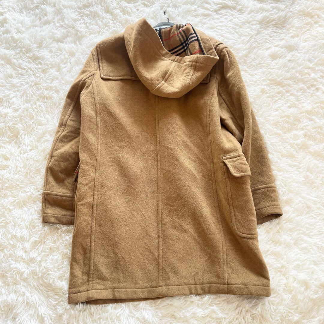 美品　バーバリー　ダッフルコート　キャメル　ノバチェック　ウール　トグル