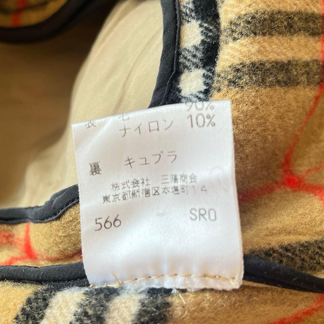 美品　バーバリー　ダッフルコート　キャメル　ノバチェック　ウール　トグル