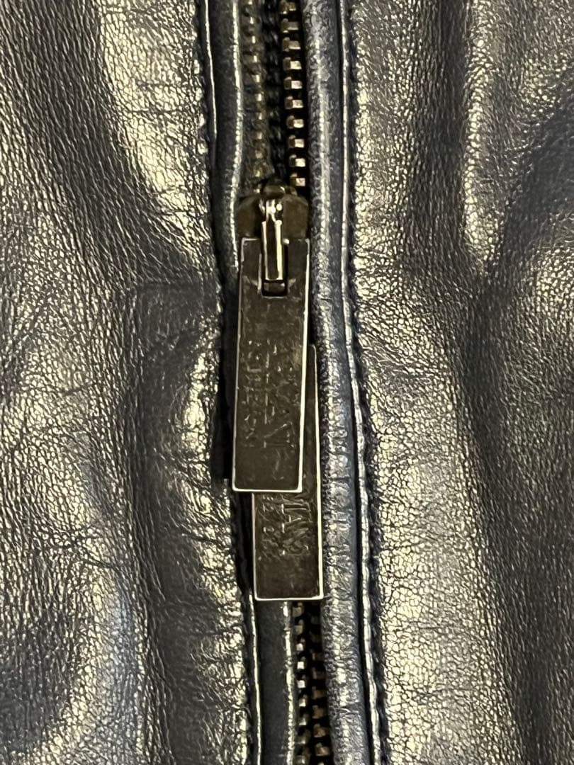 ARMANI COLLEZIONI シープレザージャケットNAVY 46