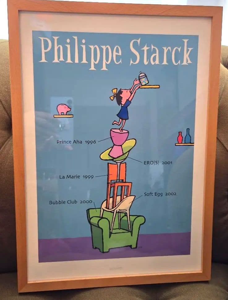 じ*ん様 Philippe Starck 市原淳サイン入りポスター額入り