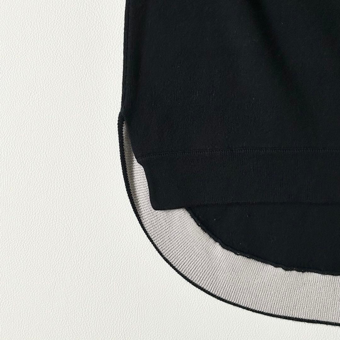 3126y美品 エンフォルド バイカラー配色ワイドフレアニット M 紺色