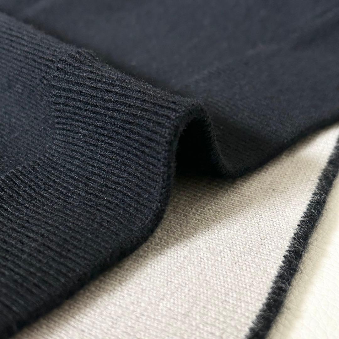 3126y美品 エンフォルド バイカラー配色ワイドフレアニット M 紺色