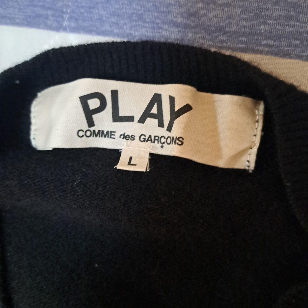 PLAY COMME des GARÇONS ブラック Vネックセーター L