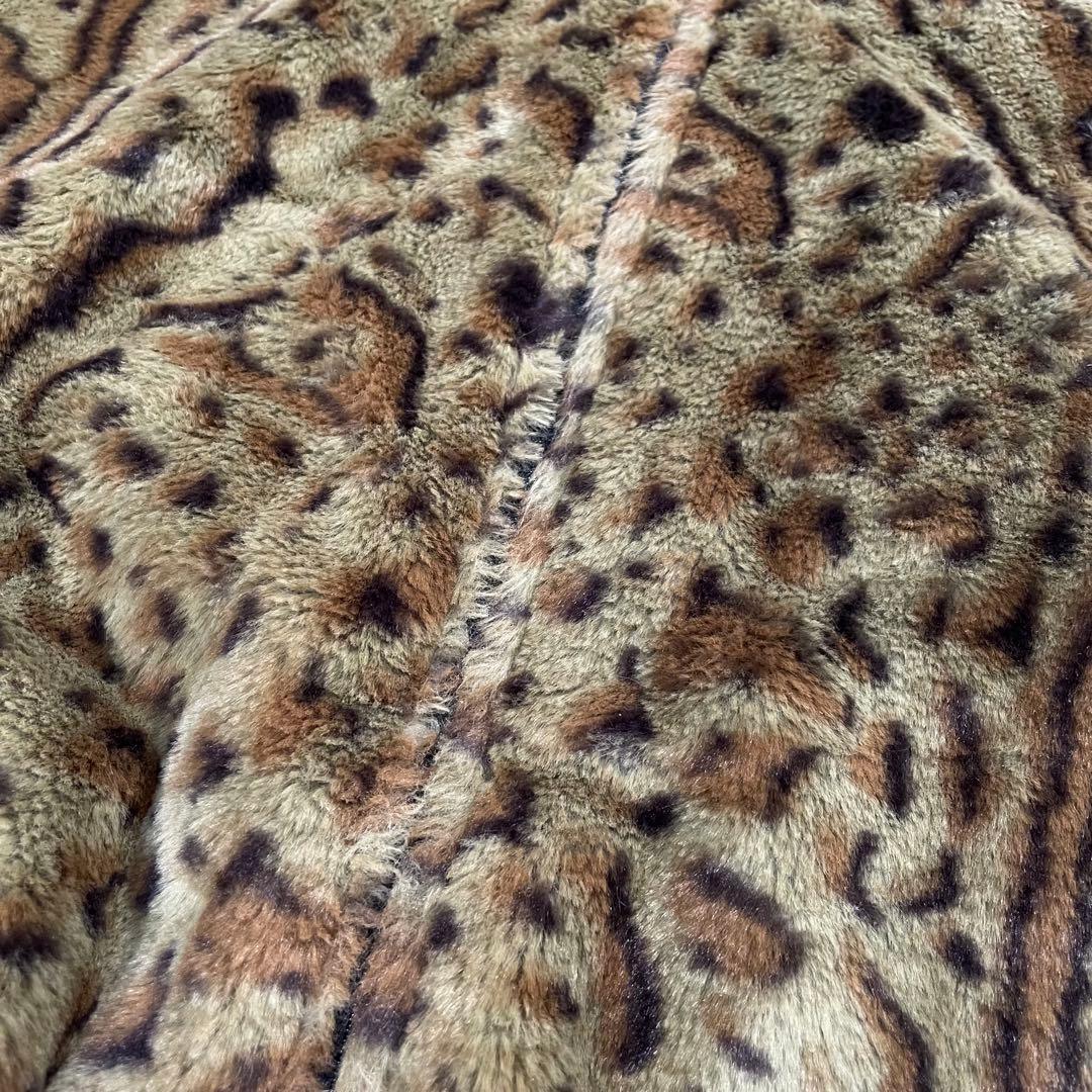 美品 Quolt リバーシブル ファー ジャケット レオパード ナイロン ライン