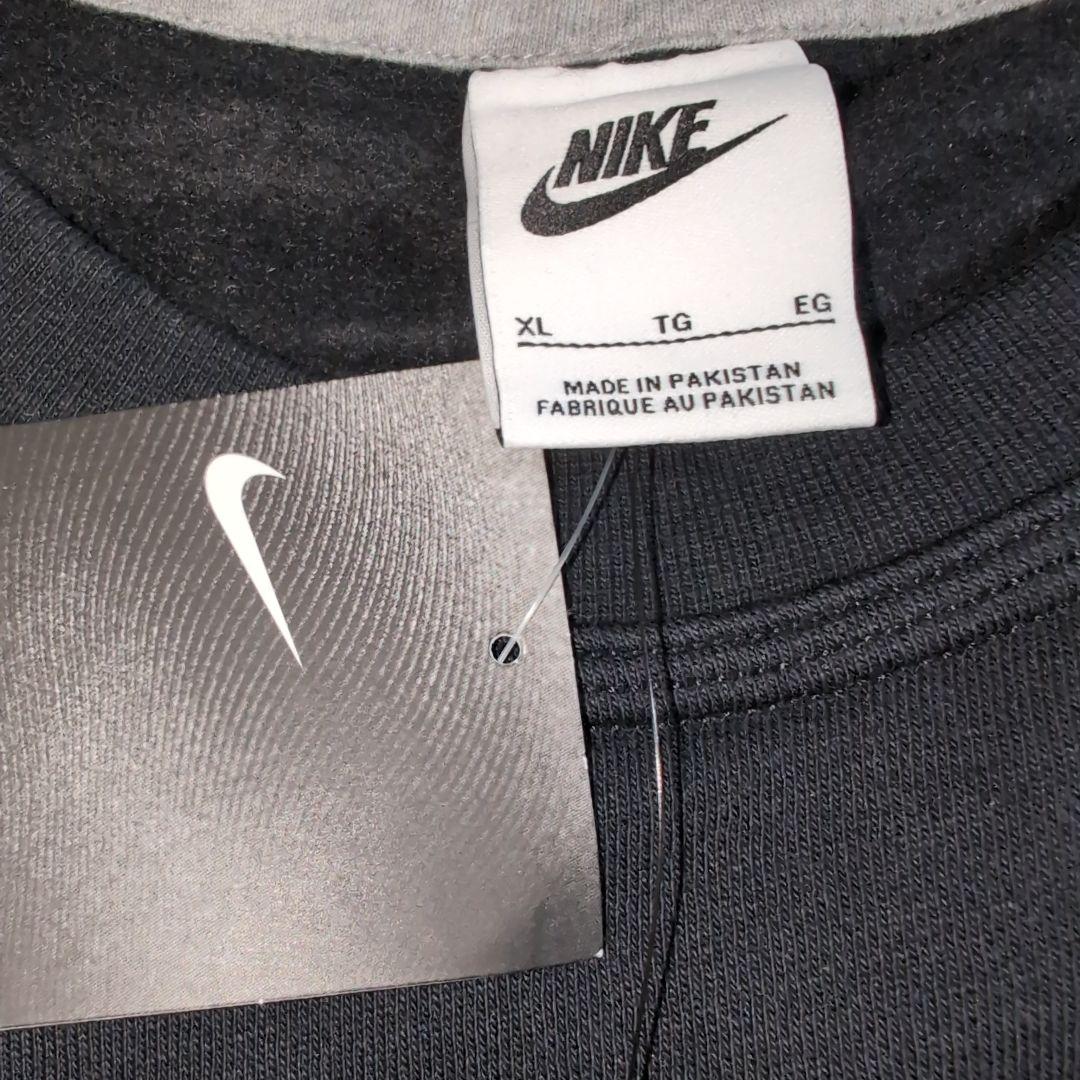 Nike 刺繍ソロスウッシュブラック セットアップ XL 黒 上下 ①