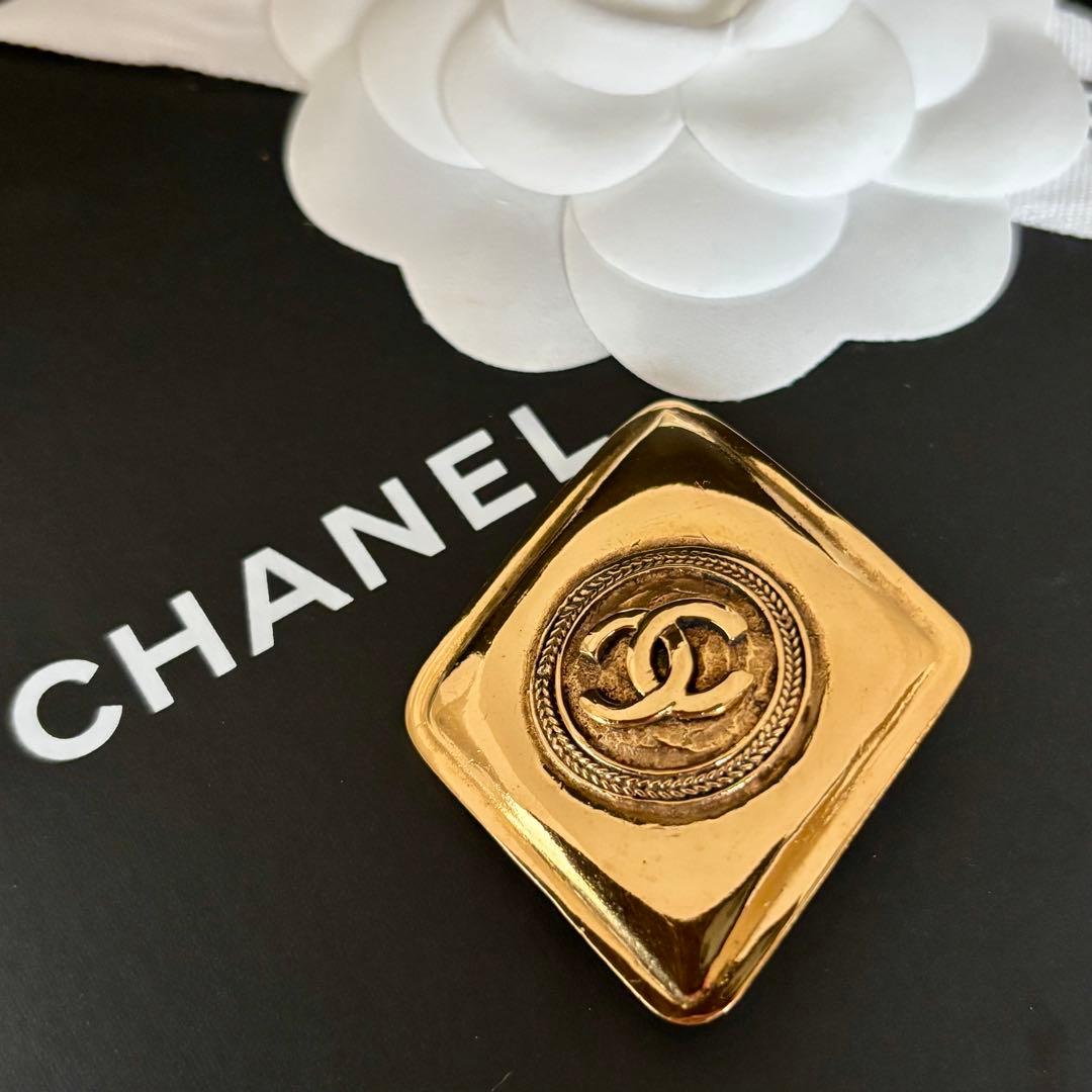 【良品】【シャネル】ココマーク ブローチ ひし形 ダイヤ形 ヴィンテージ