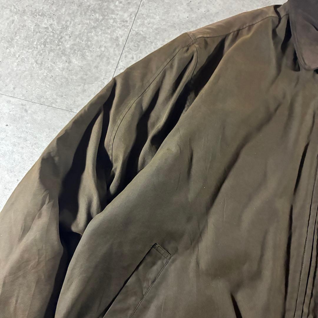 90s DOCKERS襟レザー中綿ブルゾンハリントンジャケットフェード短丈