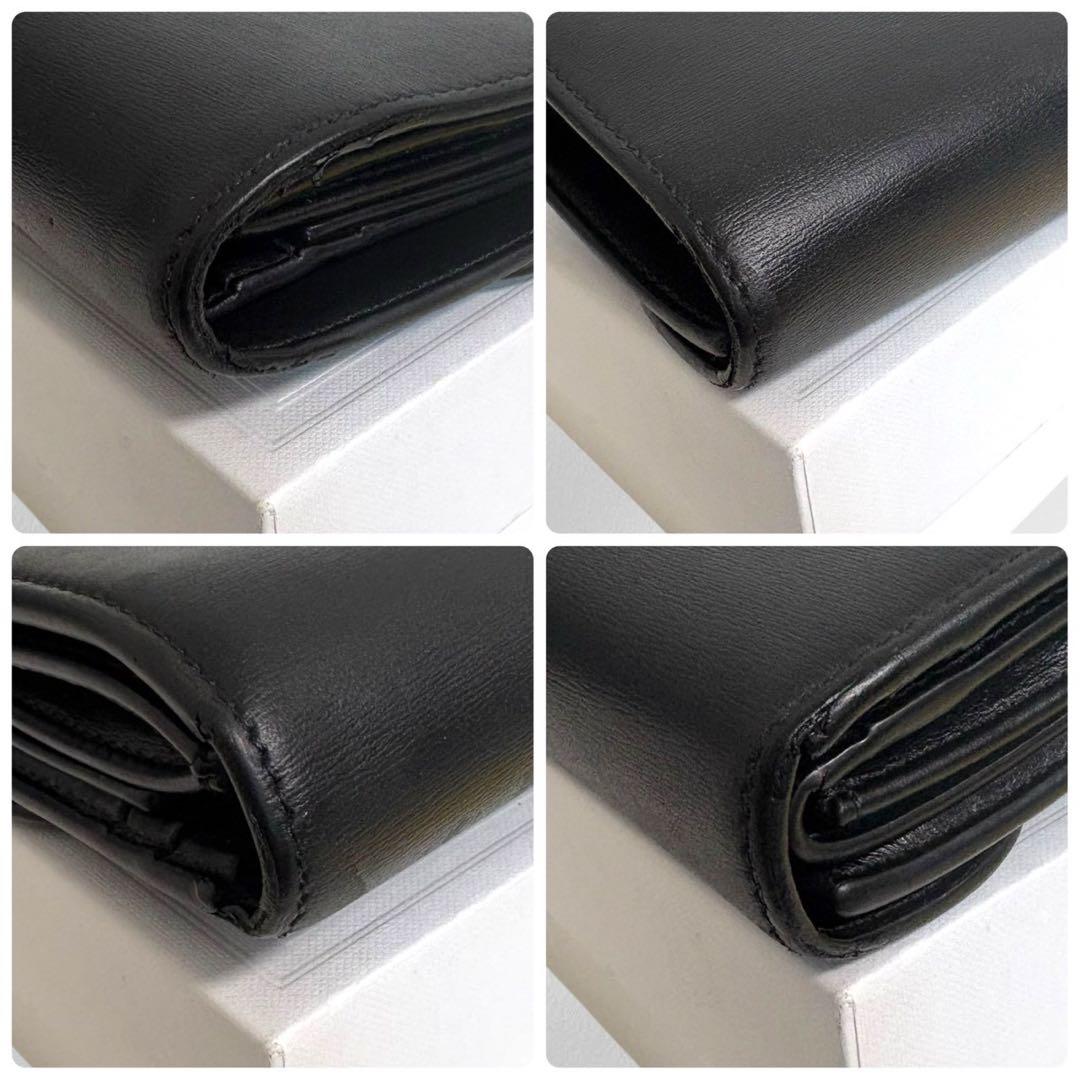 美品✨ CELINE セリーヌ トリオンフ ブラック レザー 三つ折り 財布