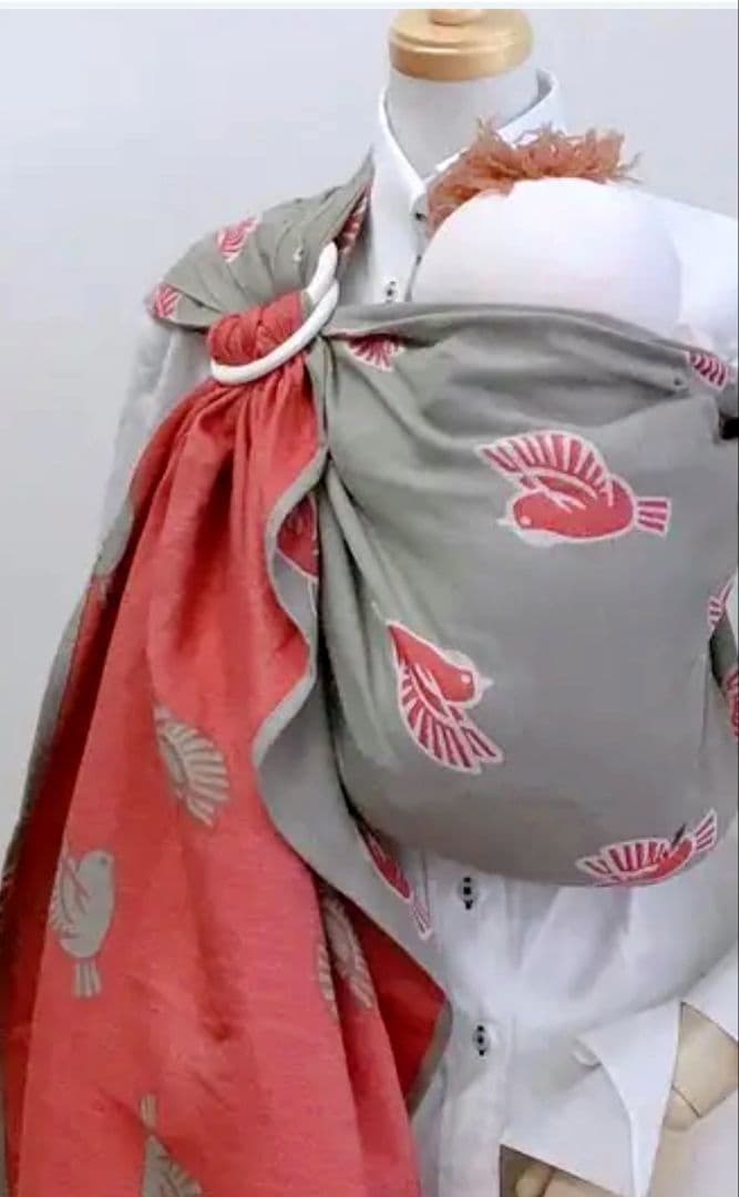 キュットミー！ リング付きスリング suzume aka × beige