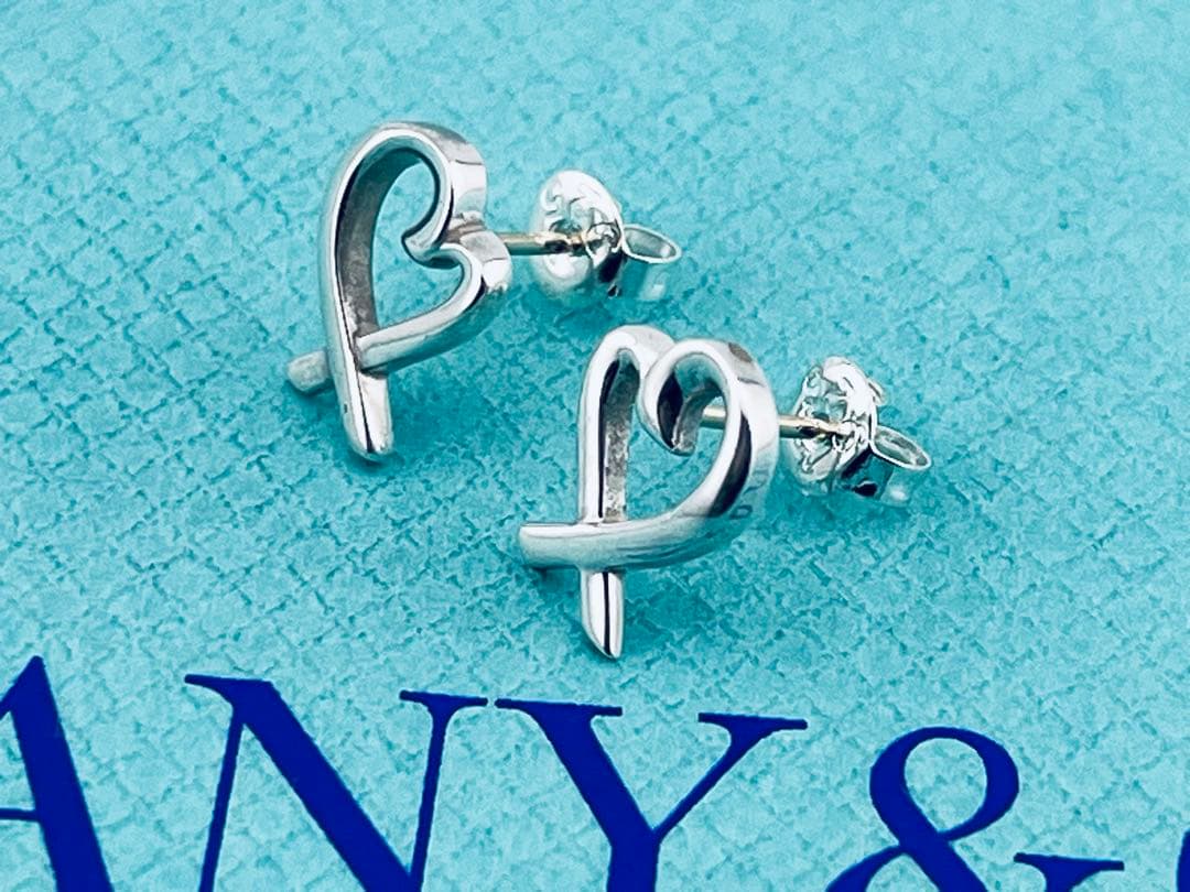 c985 美品　ティファニー　ラビングハート　ピアス　パロマピカソ　925