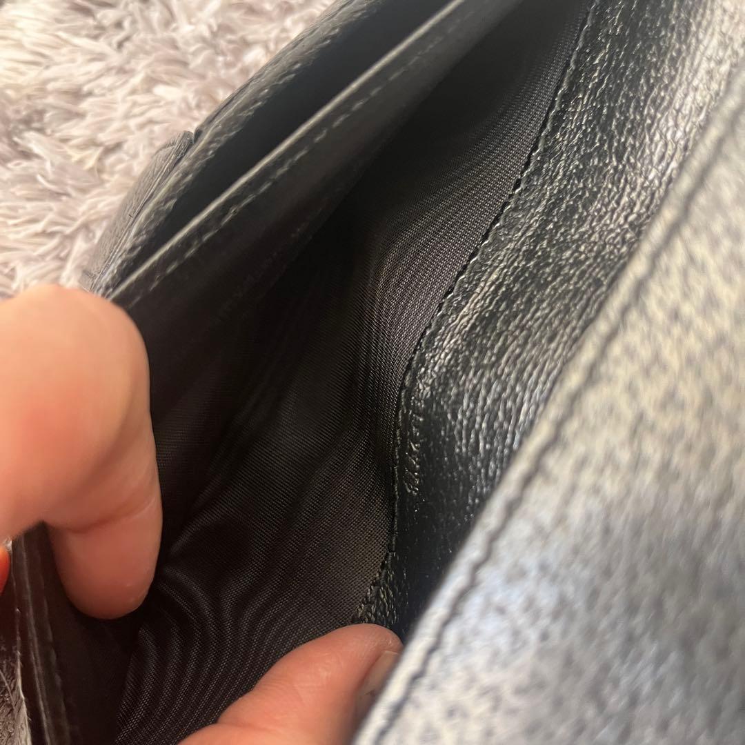 グッチ　GGキャンバス　長財布　ロゴ金具　ブラック　レザー　メンズ